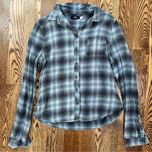 Urban Outfitters Long Sleeve BDG Button Down Up Plaid Flannel Shirt Blue Small